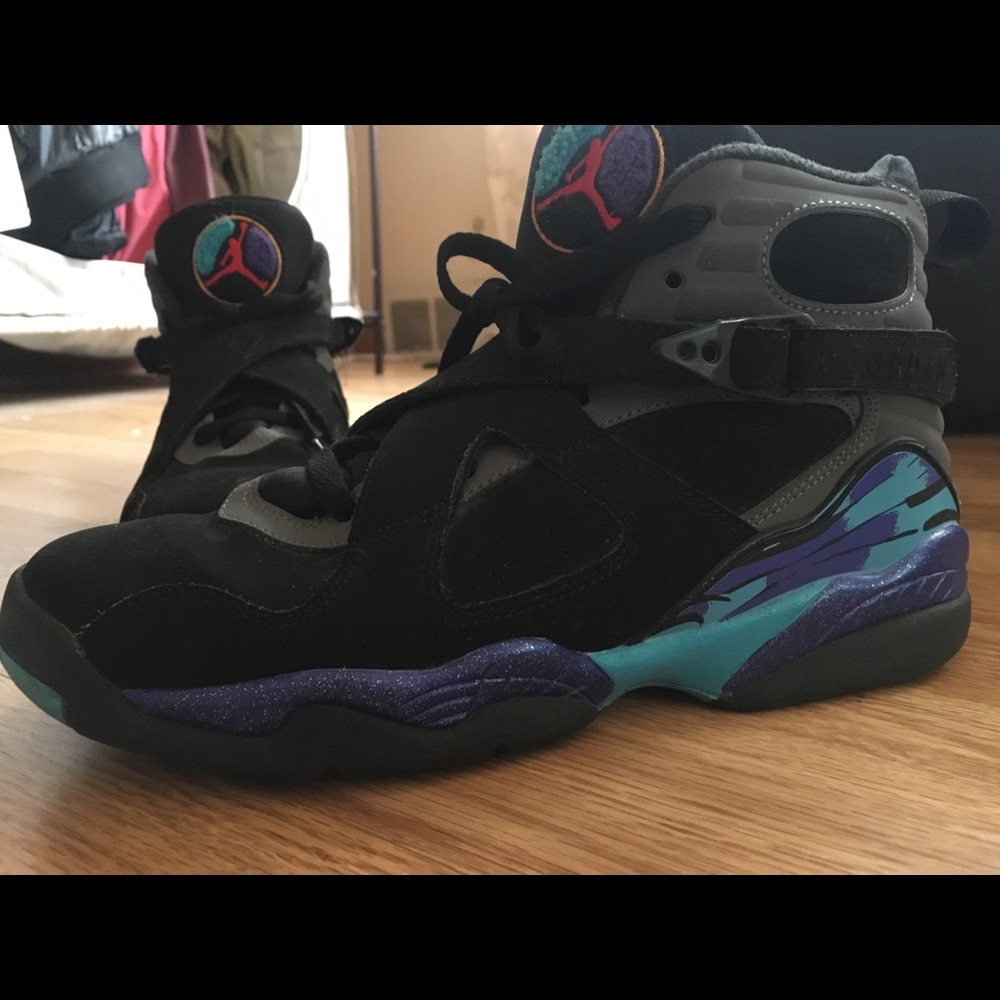 AIR JORDAN RETRO 8 AQUA  (BLACK/CONCORD AQUA)